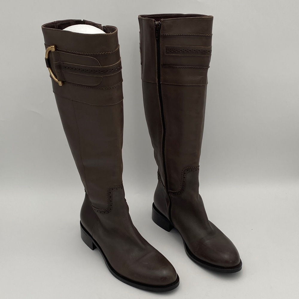 Cordani Brown Over the Knee Boots riding women 8.5 casual retro fall winter lux